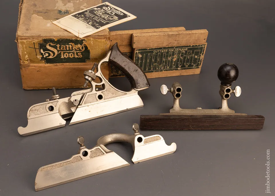 100% Complete & Extra Fine SWEETHEART STANLEY No. 45 Combination Plow Plane in Original Box - 113768