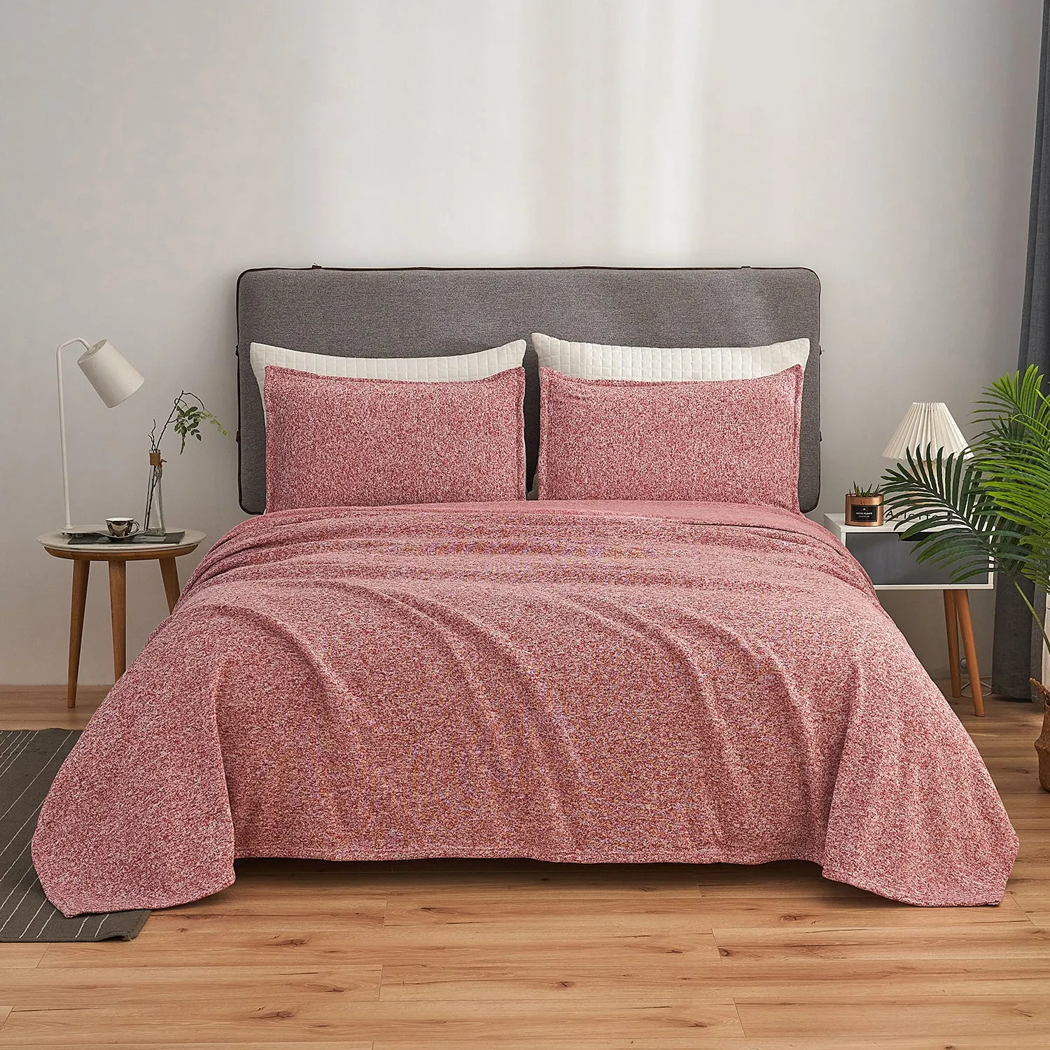 2/3pcs Soft and Breathable Knit Blanket Set for Bedroom and Living Room - Includes 1 Blanket and 1/2 Pillowcase