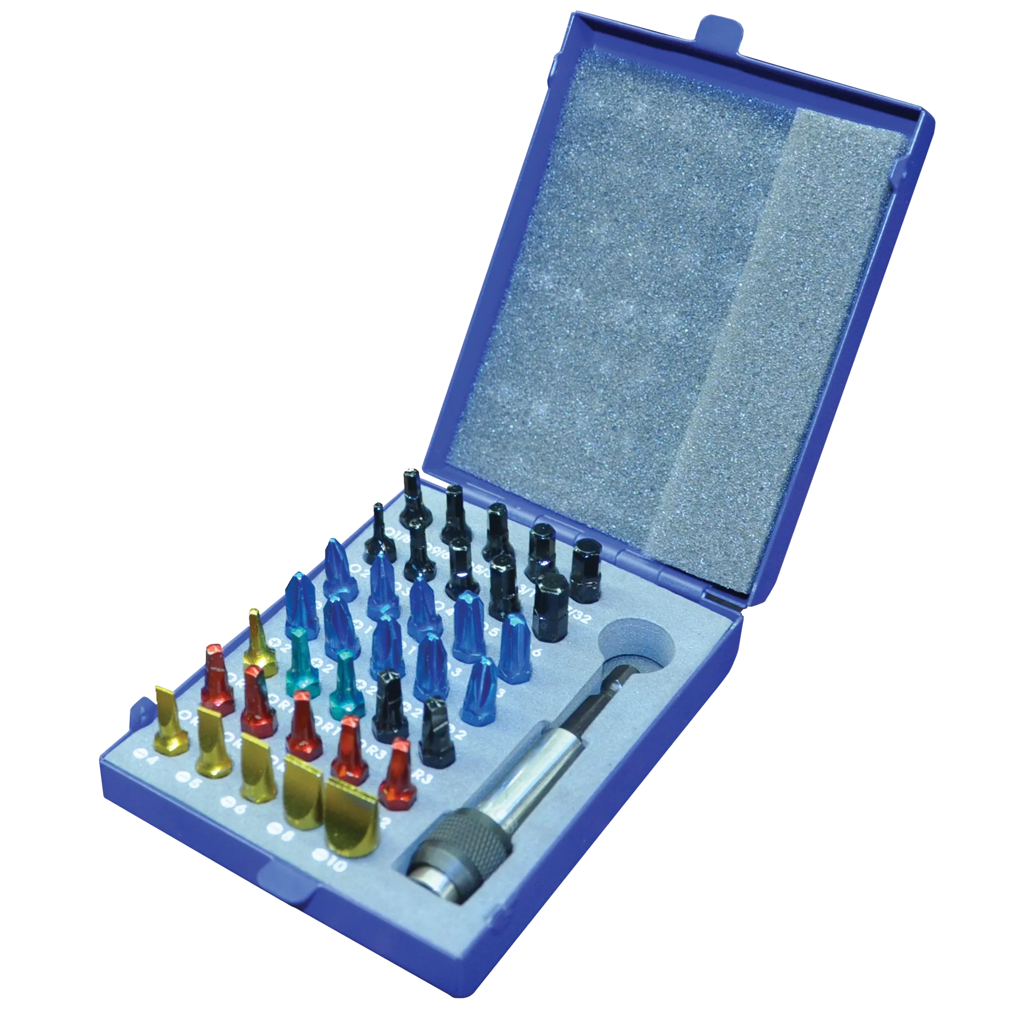 36 Piece Colour Insert Bit Set With Metal Case