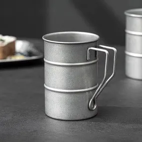 380Ml Retro Coffee Water Cup Industrial Style Oil Barrel Mug Outdoor Camping Picnic Beer Mug Drinking Utensils Stainless Steel