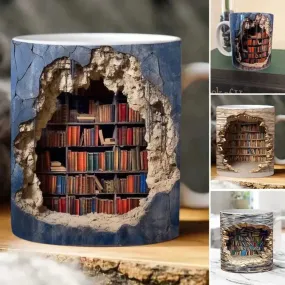 3D Bookshelf Coffee Mug