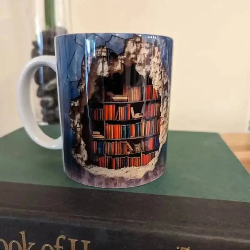 3D Bookshelf Coffee Mug