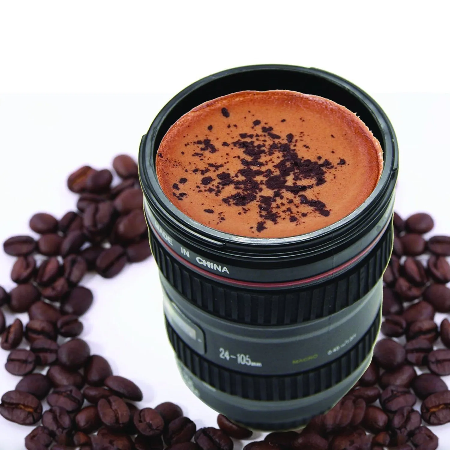 4763 Plastic Camera Lens Stainless Steel Coffee Mug