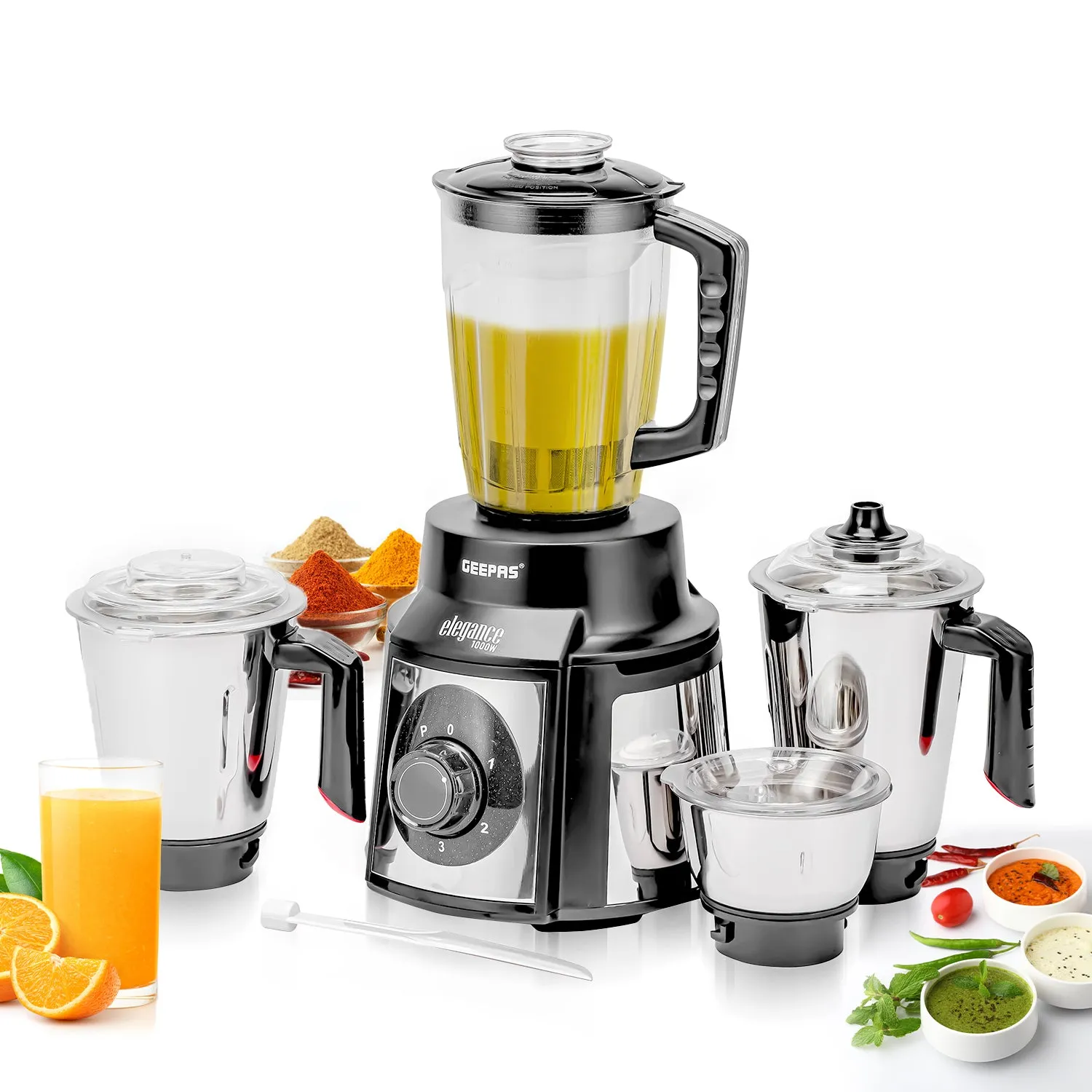 5-in-1 'Elegance' Wet and Dry Indian Mixer Grinder 1000W