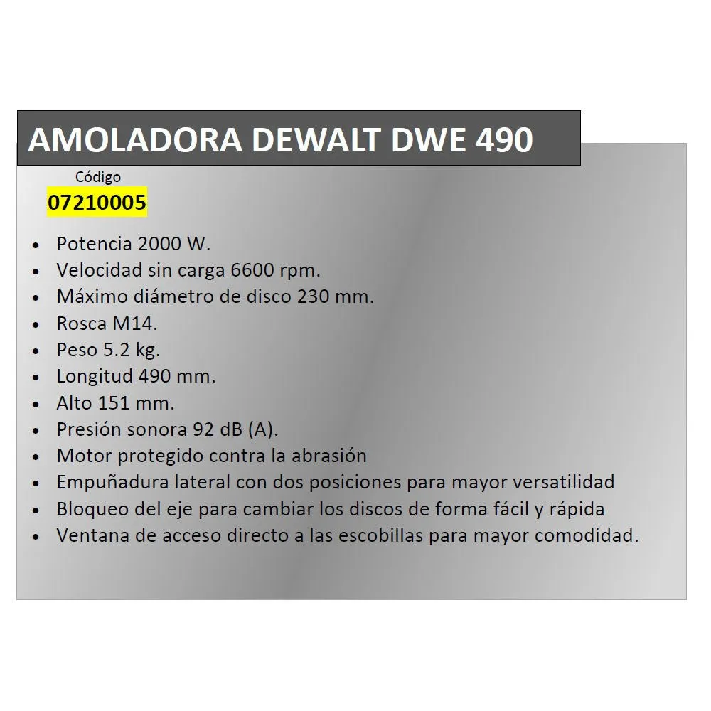 A Forged Tool 07210005 Angle Grinder 7.4 Kg