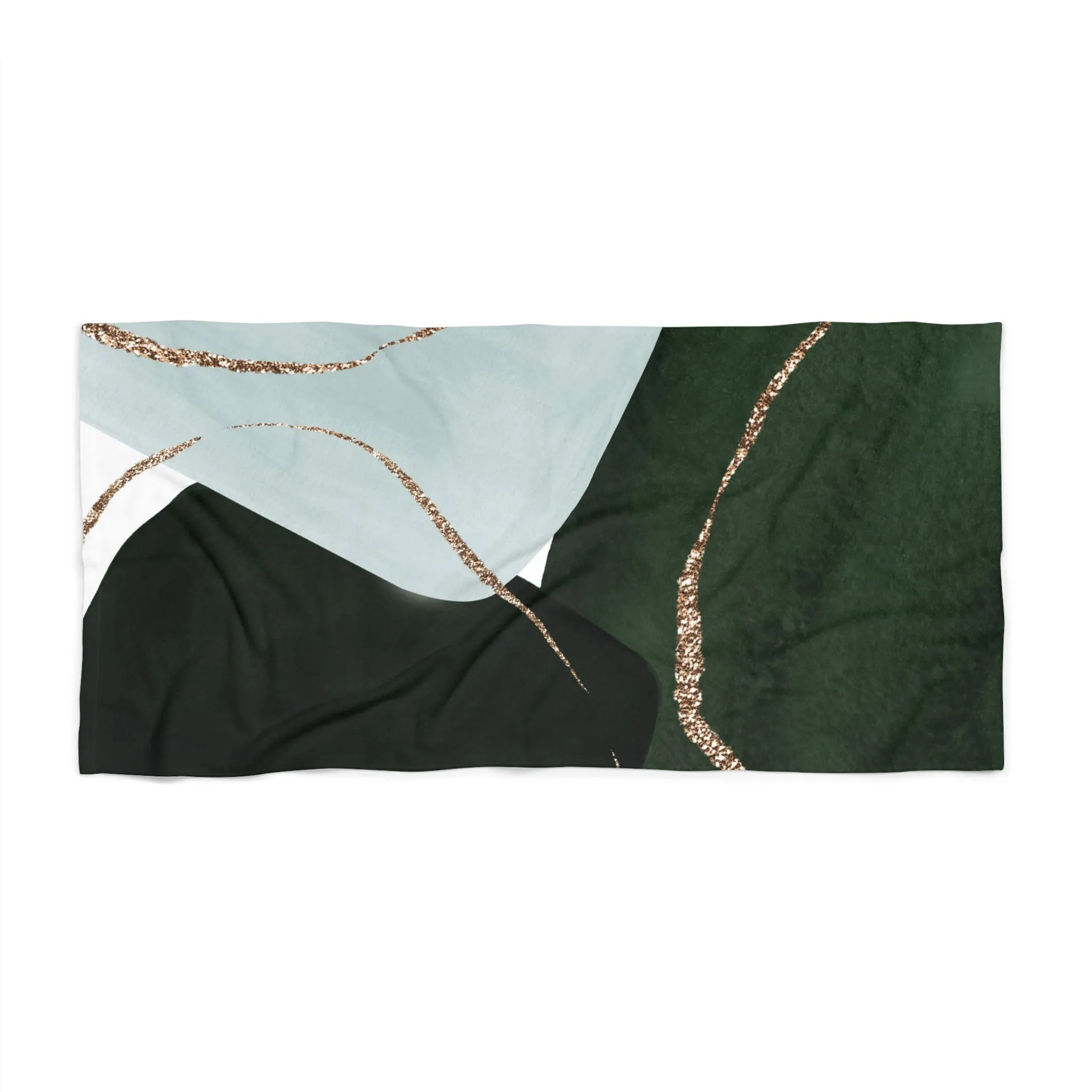 Abstract Bath Towel | Dark Green, Light Blue