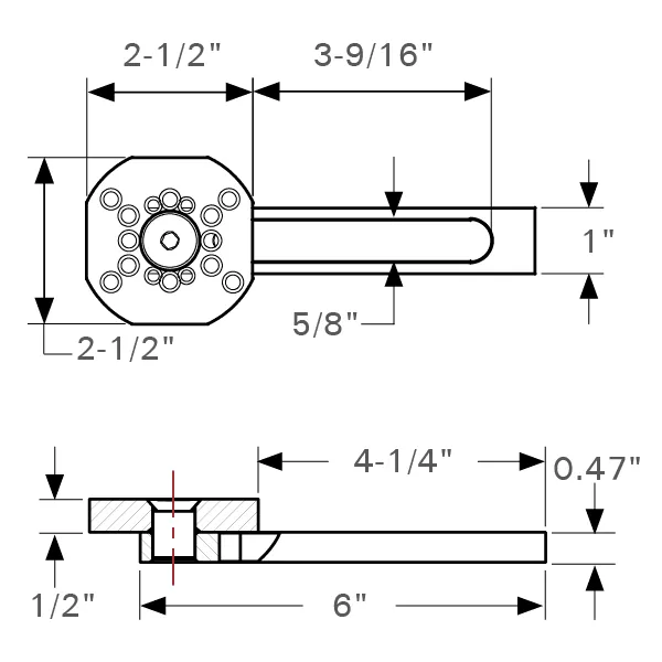 Adjustable Mounting Base for Toggle Clamps, Fits 5/8 Holes