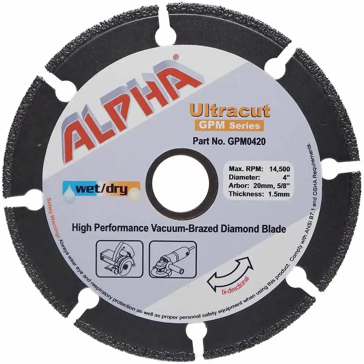 Alpha Ultracut GPM Series Diamond Blade