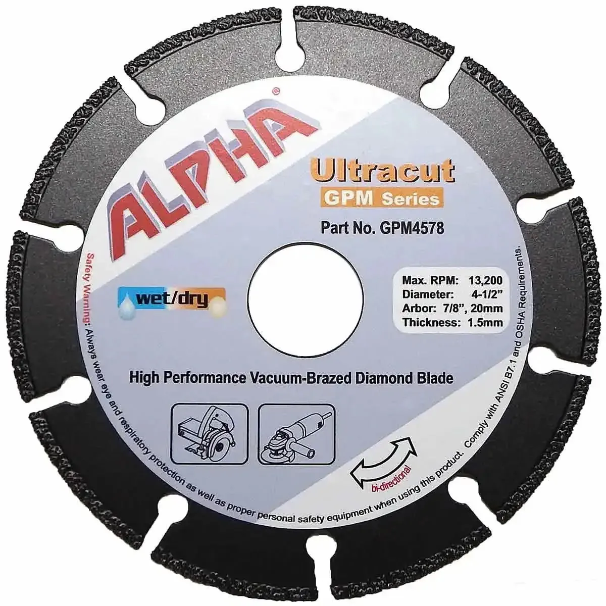 Alpha Ultracut GPM Series Diamond Blade