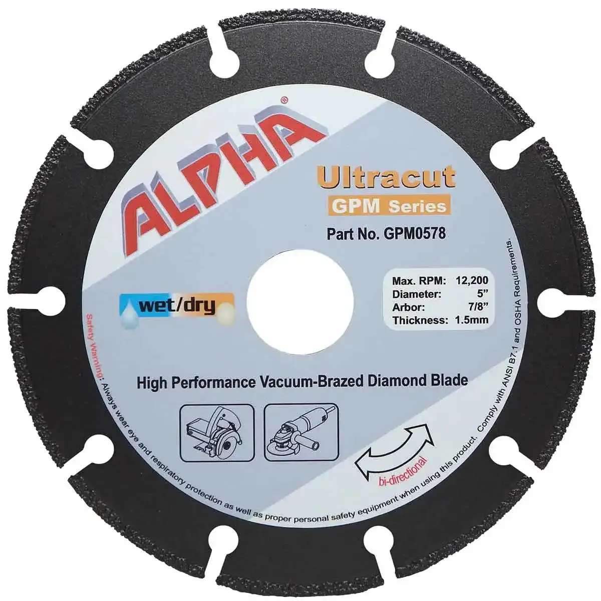 Alpha Ultracut GPM Series Diamond Blade