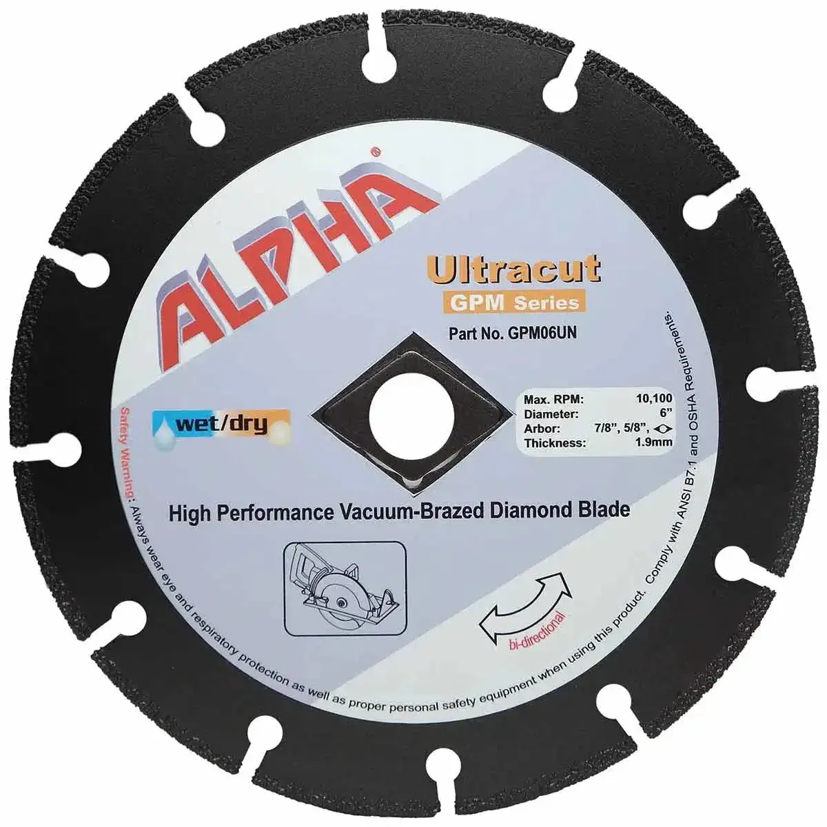 Alpha Ultracut GPM Series Diamond Blade