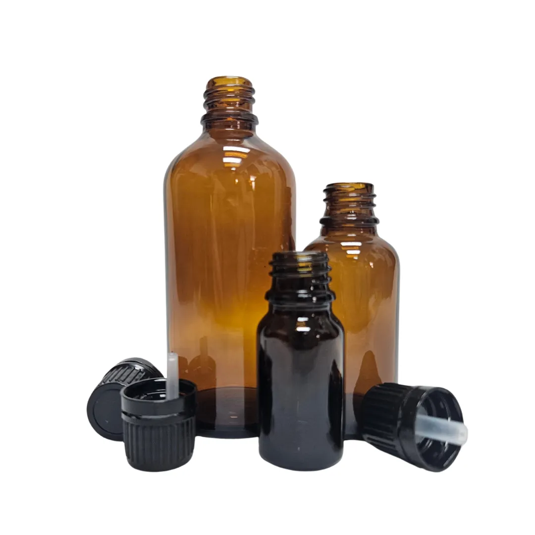 Amber Bottles With Eurodropper Cap