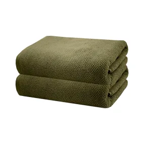 Angove OLIVE Bath Sheet  2 Pack  by Bambury