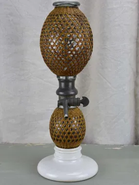 Antique French double soda siphon with cane