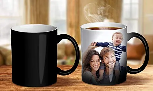 Aousome Personalized Gift Custom Photo Quote Name Wish Ceramic Magic Mug for Birthday Gift, Anniversary Gift Etc - 325 ML, multicolor