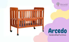 ARCEDO Florence Wooden Baby Cot With Mosquitoes net, Dimensions: H82.5×W59.6×L102.8 cm