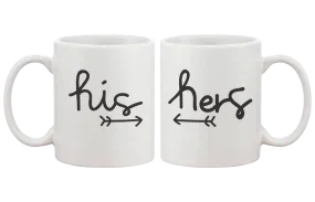 Arrow His And Hers Matching Couple Mugs - His and Hers Matching Coffee Cup