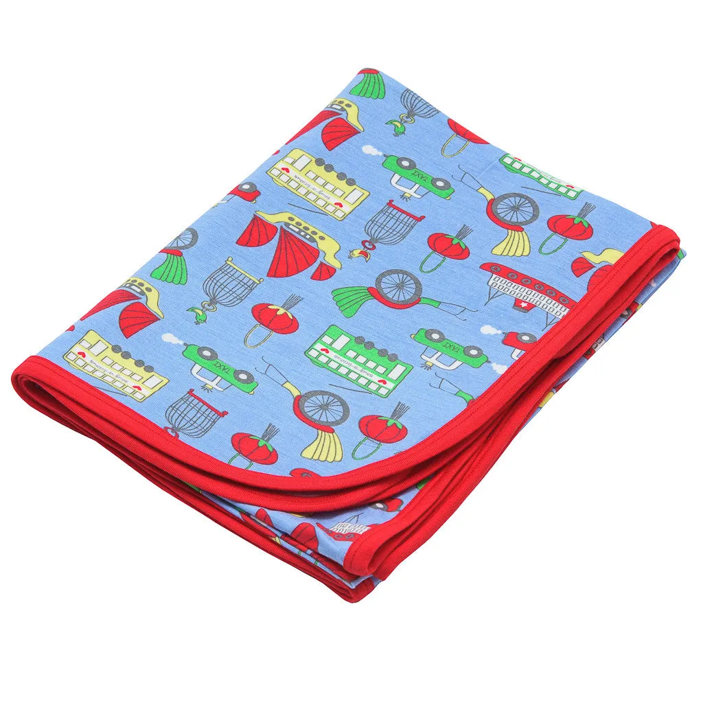 Bamboo baby blanket - Hong Kong print - Boys