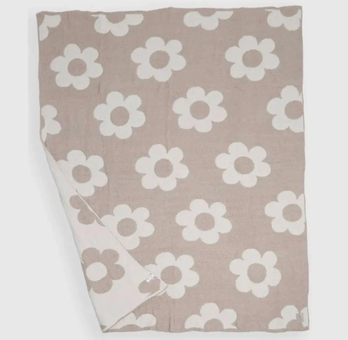 Beige Daisy Comfy Lux Blanket