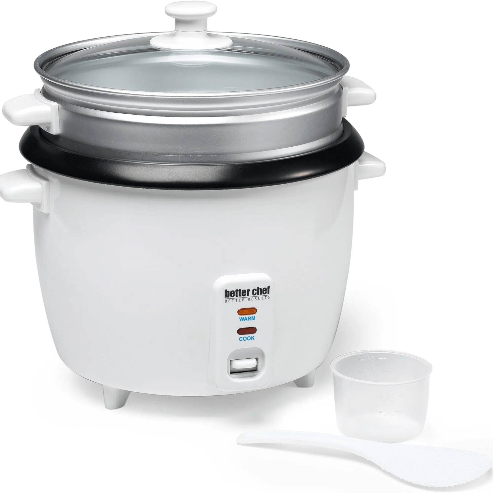 Better Chef 10-Cup - 20-Cup Cooked - Non-Stick Rice Cooker with Steamer Attachment by Jupiter Gear Home