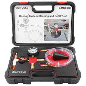 BILITOOLS Radiator Coolant Pressure Tester & Vacuum Refill Kit, 28-Piece Universal Cooling System Radiator Leak Tester & Refiller