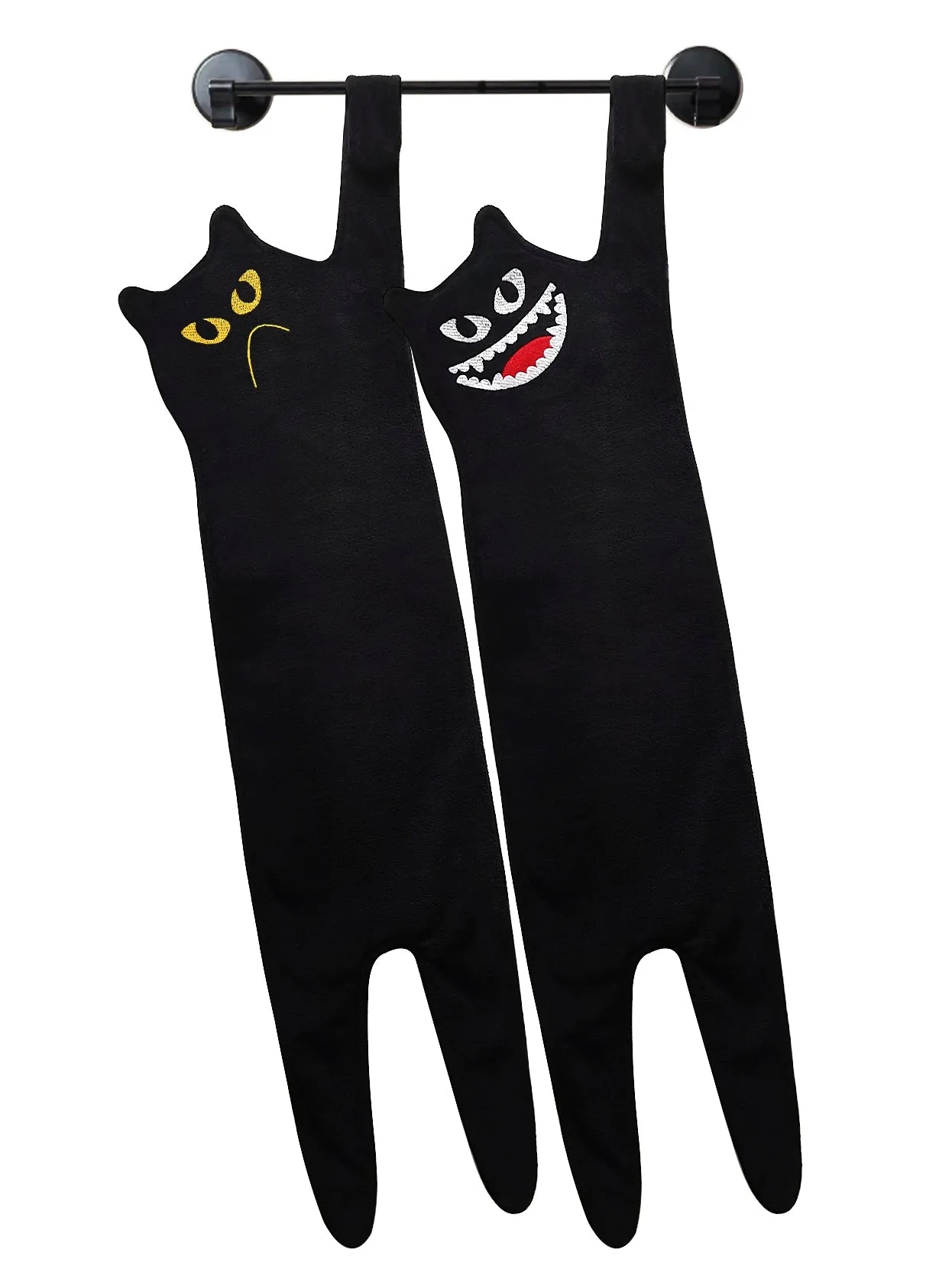 Black Cat Monster Embroidered Hand Towel