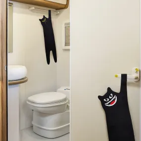 Black Cat Monster Embroidered Hand Towel