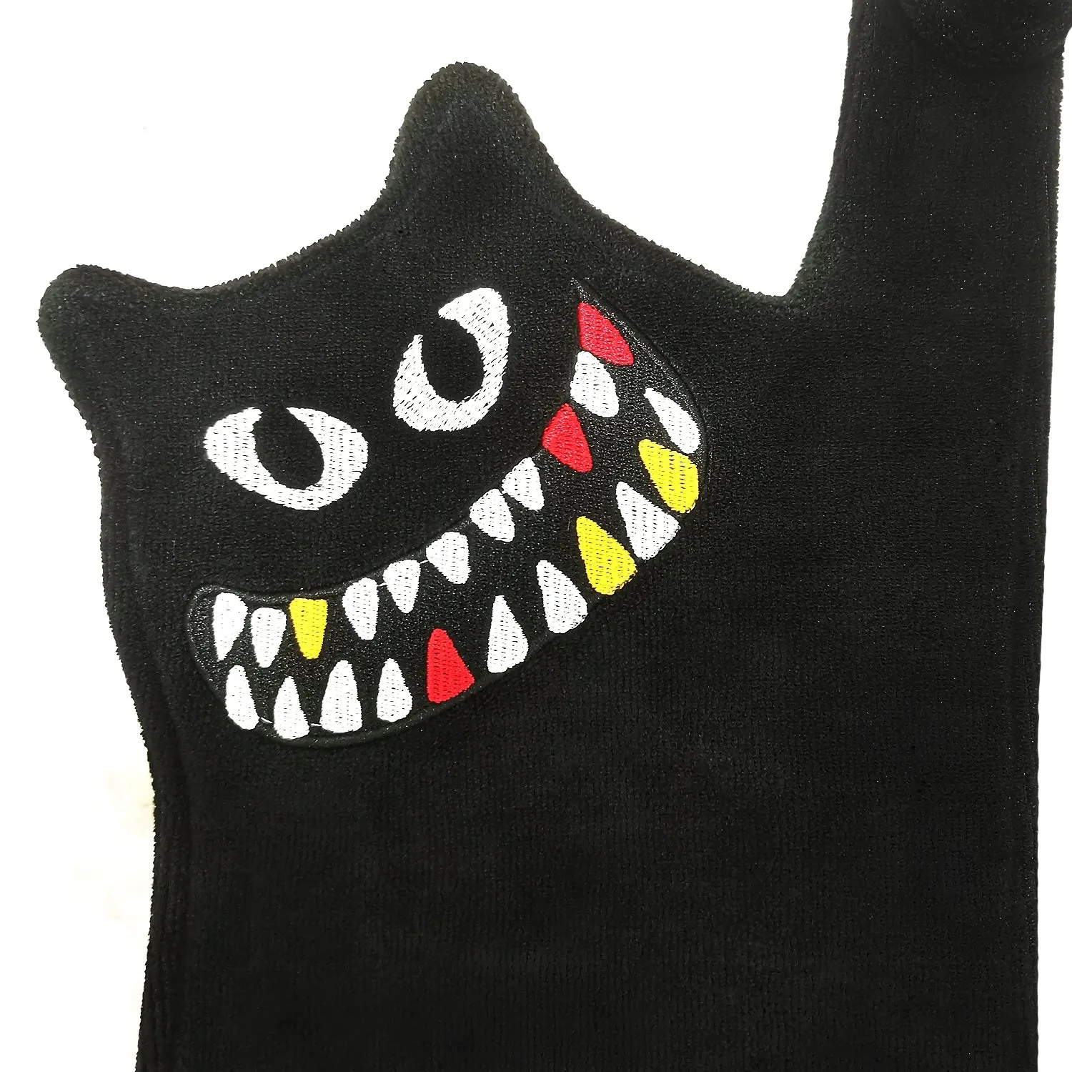 Black Cat Monster Embroidered Hand Towel