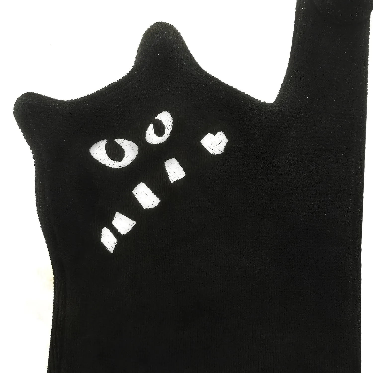 Black Cat Monster Embroidered Hand Towel