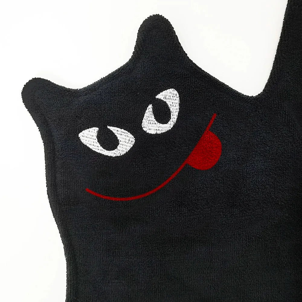 Black Cat Monster Embroidered Hand Towel