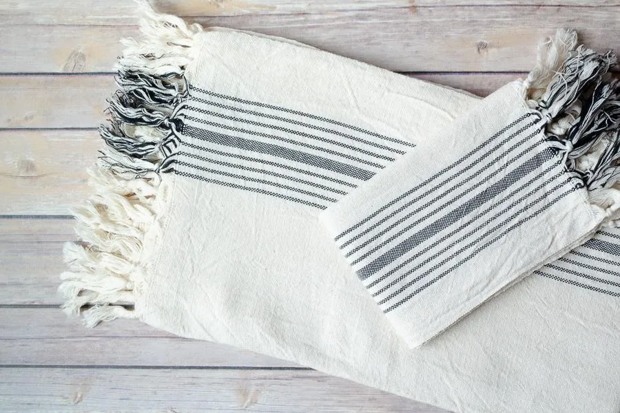 Black Linen Towel