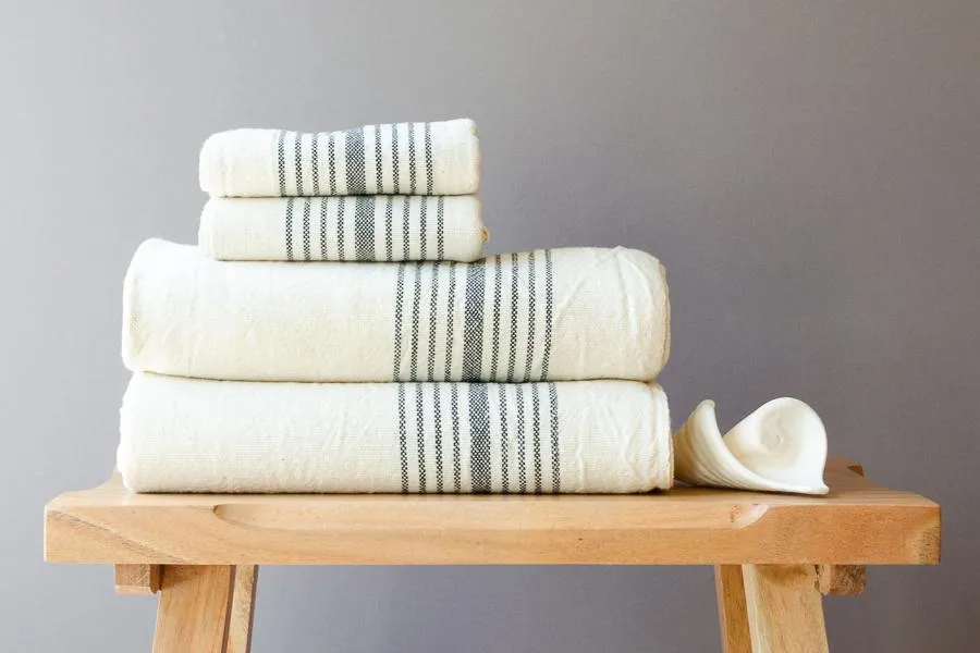 Black Linen Towel