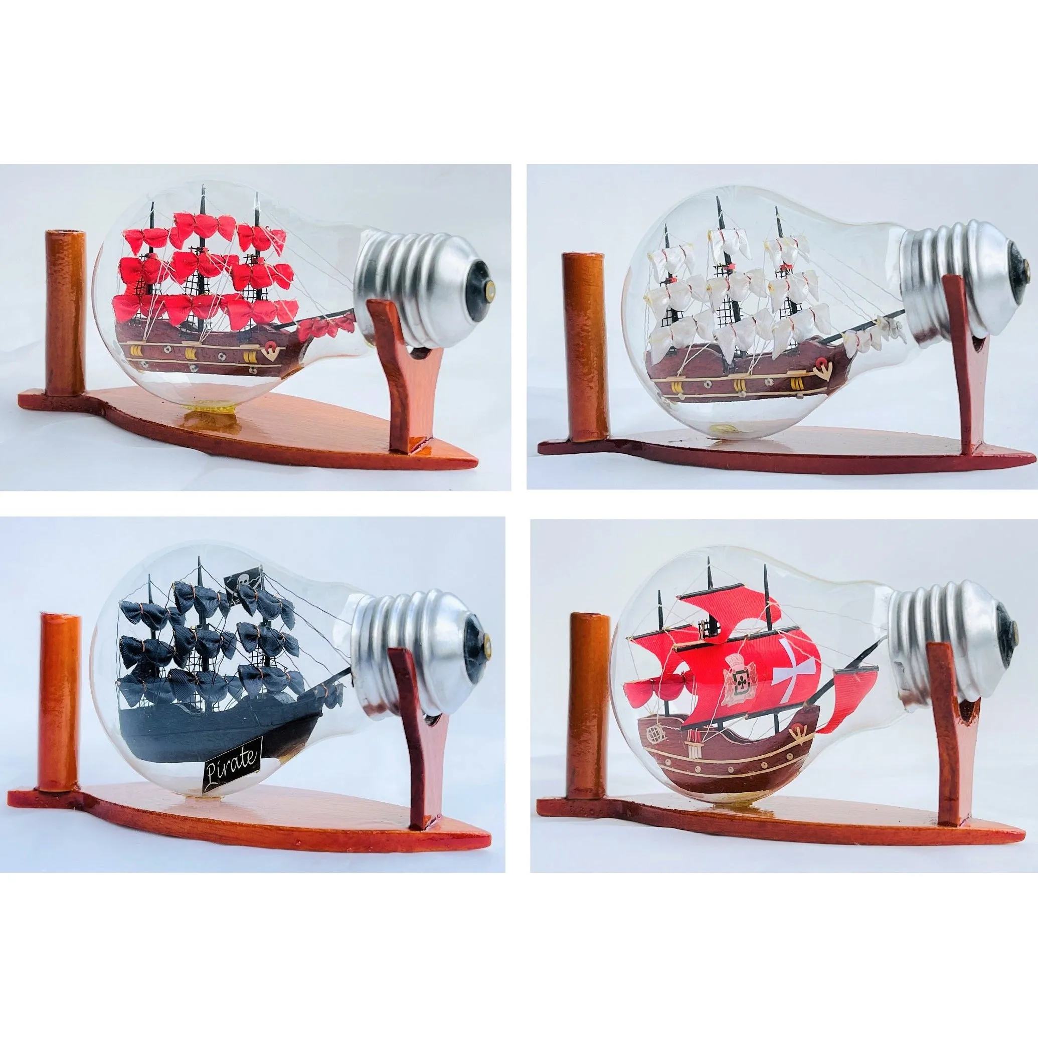 Black Pearl Caribbean Pirate Ship In A Bottle Miniature Boat