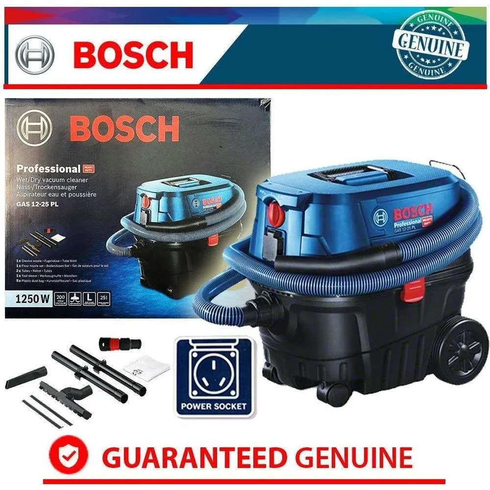 Bosch GAS 12-25 PL/PS Wet & Dry Vacuum 25L 1250W [With Power Socket]