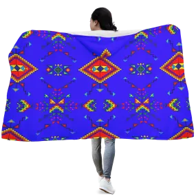 Buffalo Jump Blue Hooded Blanket