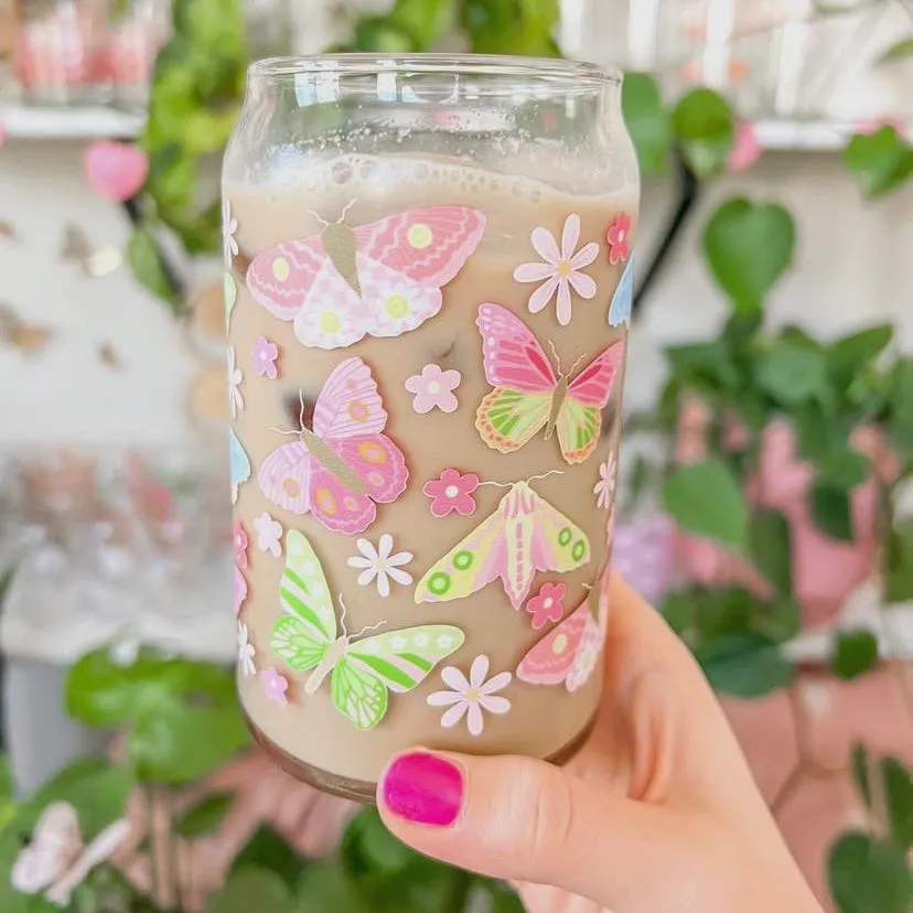 Butterfly Garden Coffee Glass