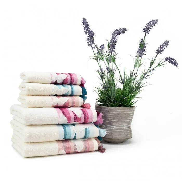 Butterfly Turkish Cotton hand Towel Arctic