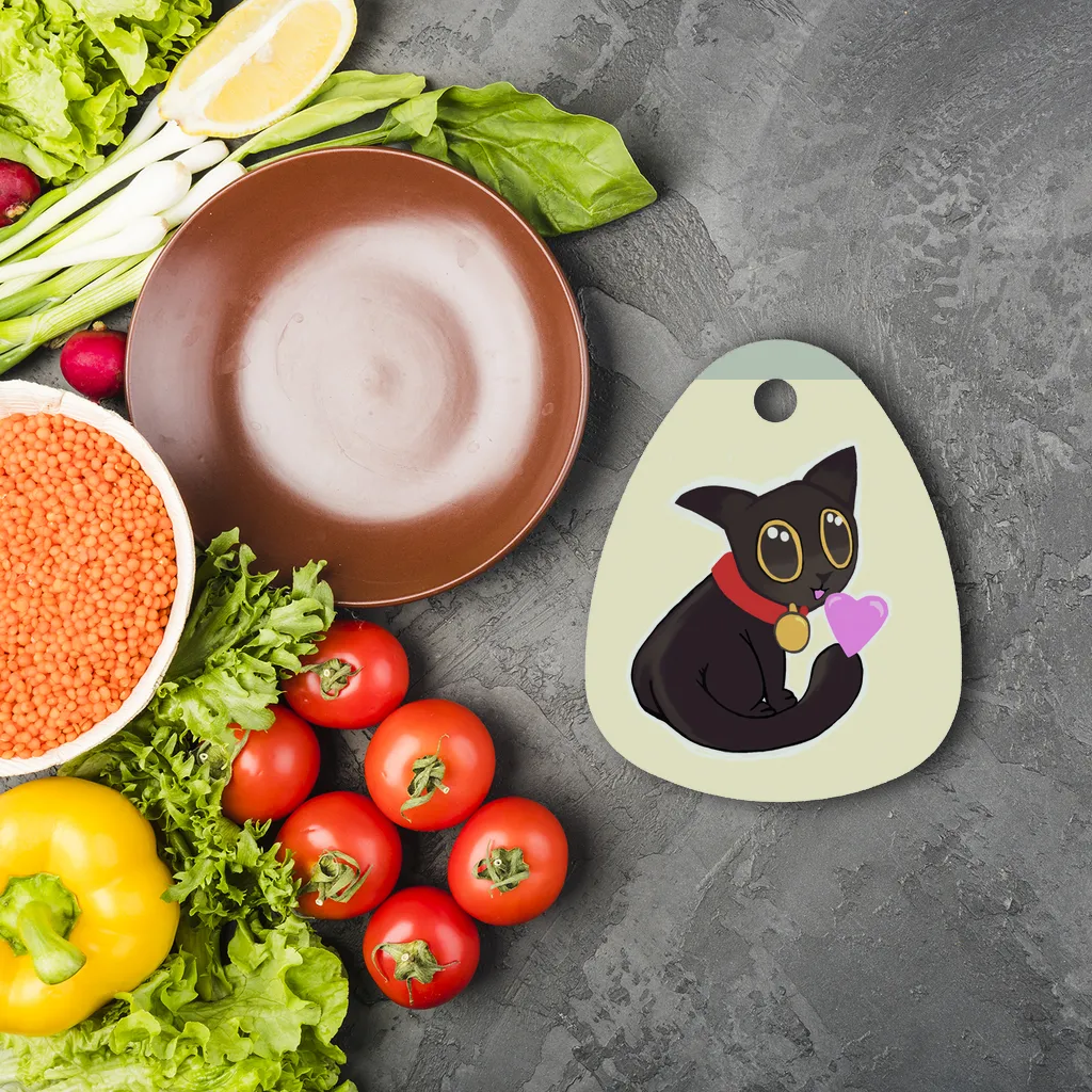 Cat Illustration Sublimation Glass Cutting Board