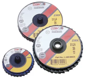 CGW Abrasives Flap Discs, Mini, Zirconia, Quick Change, Type R, 2 in, 80 Grit, 24,000 rpm, 30005