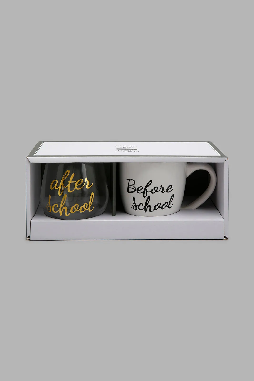 Clear And White Mug Gift Set (2 Piece)