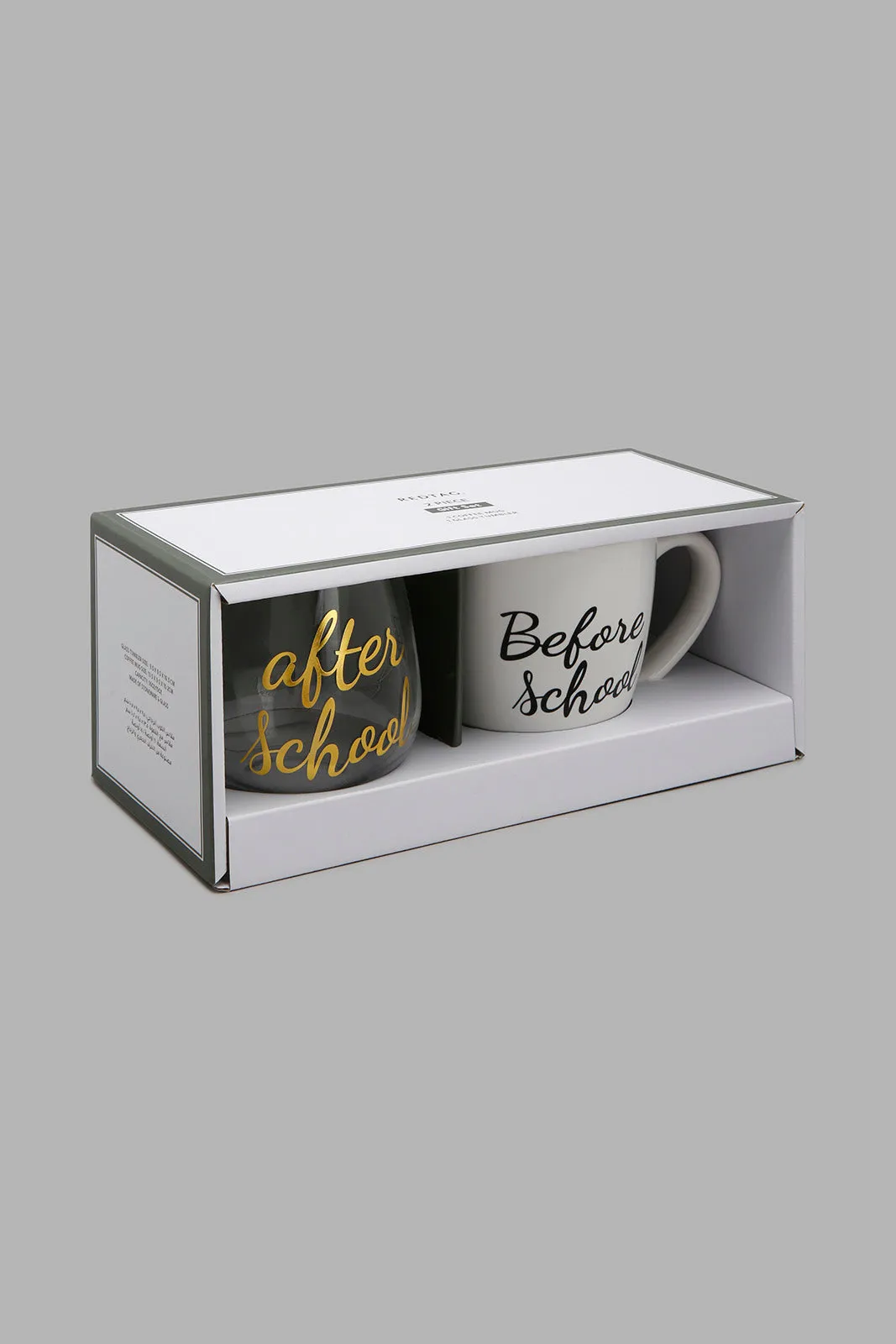 Clear And White Mug Gift Set (2 Piece)