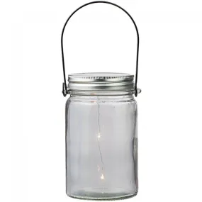 Clear Glass Bottle Wire Handle 3.25 x 5.5in With Lighting