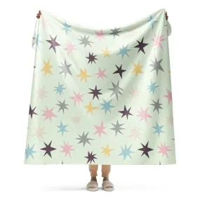 Colorful Stars Sherpa blanket lioness-love