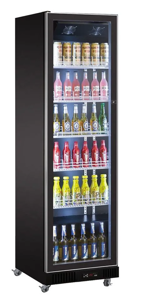 Combisteel Single Hinged Glass Door Fridge Merchandiser Black - 7526.0005