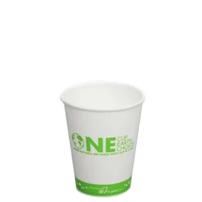 Compostable Coffee Cups - 8oz Eco-Friendly Paper Hot Cups - One Cup, One Earth (80mm) - 1,000 ct