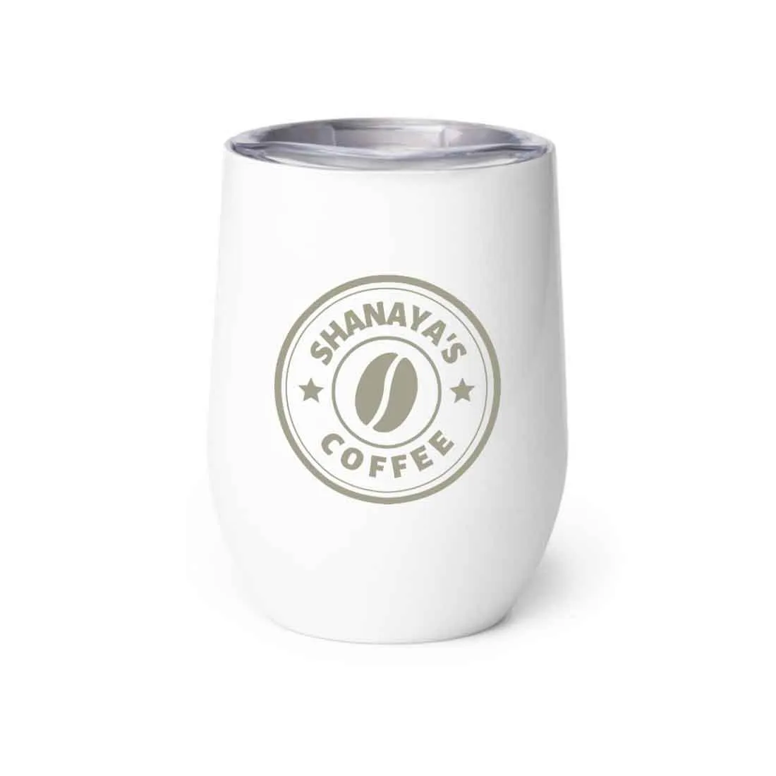 Customized Small Coffee Tumbler for Travelling with Name Engraved Design (350 ML) - Coffee