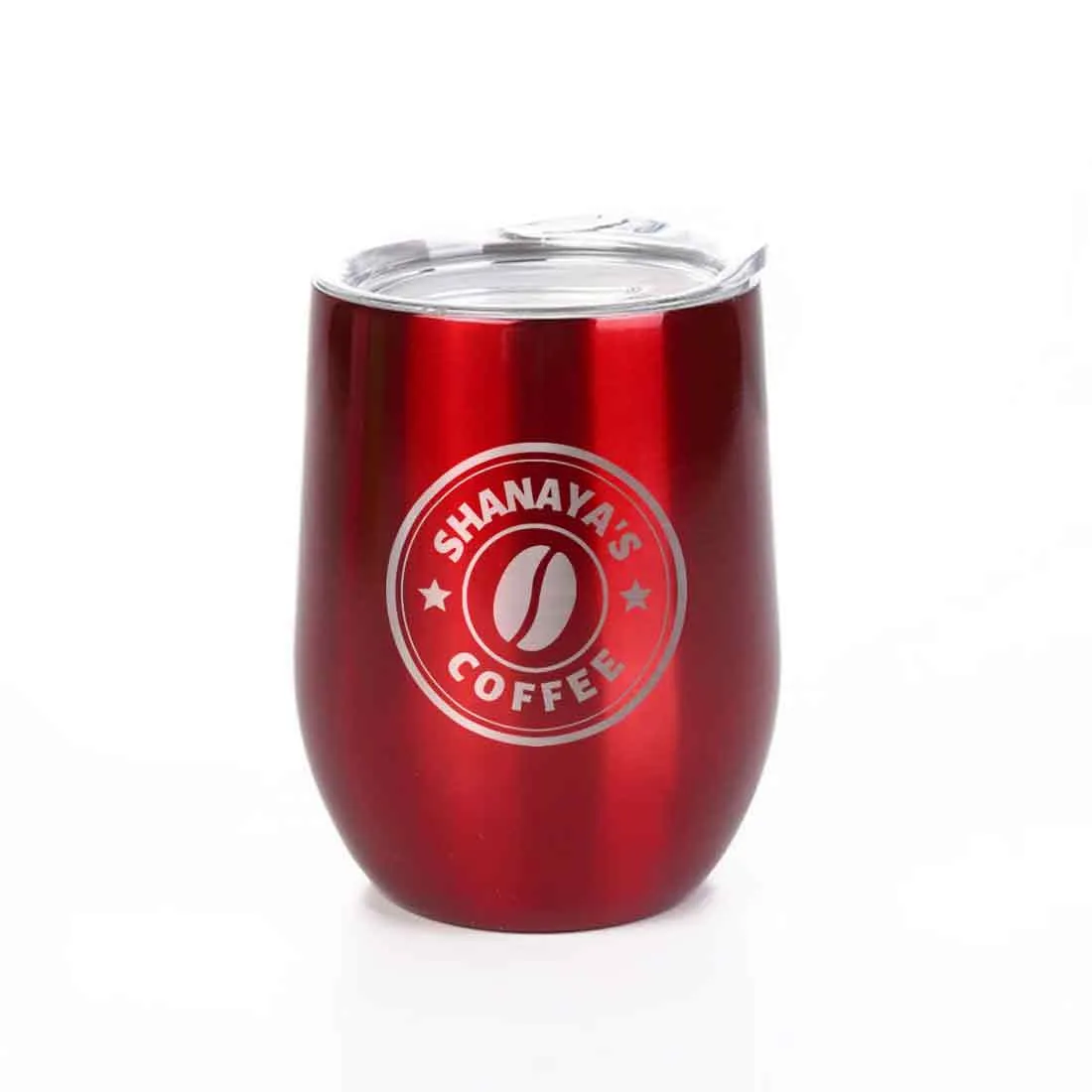 Customized Small Coffee Tumbler for Travelling with Name Engraved Design (350 ML) - Coffee