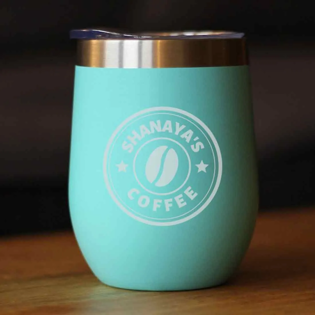 Customized Small Coffee Tumbler for Travelling with Name Engraved Design (350 ML) - Coffee