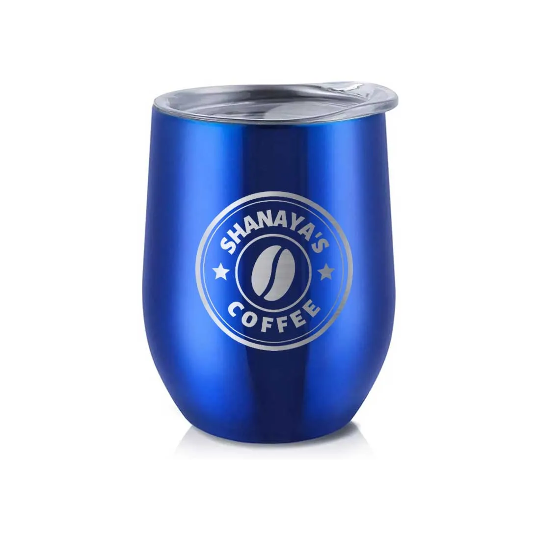 Customized Small Coffee Tumbler for Travelling with Name Engraved Design (350 ML) - Coffee