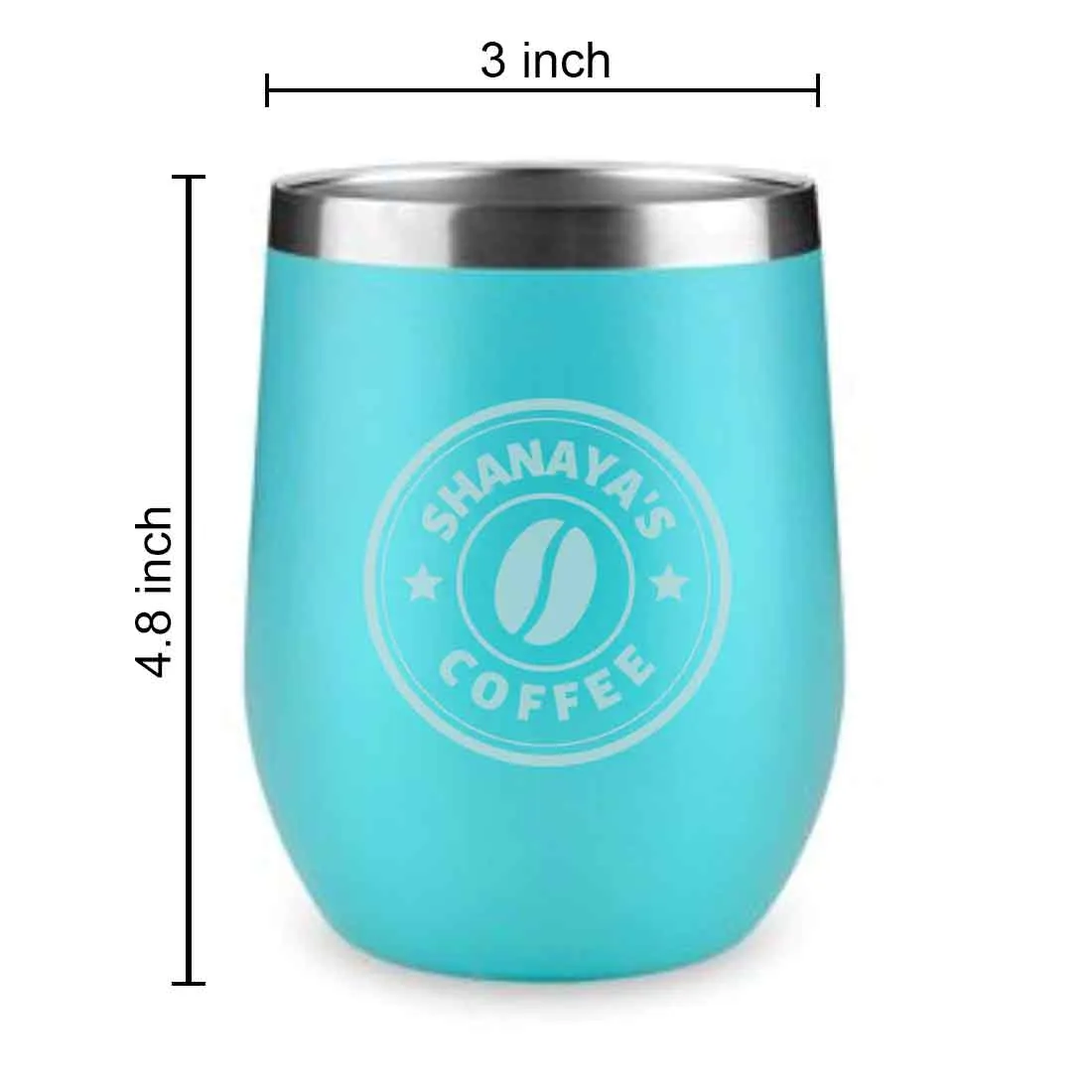 Customized Small Coffee Tumbler for Travelling with Name Engraved Design (350 ML) - Coffee